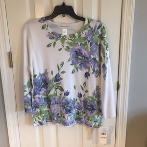 Alfred Dunner floral sweater size S